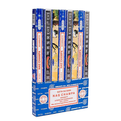 PACK CADEAU ! 8 encens de chez 'Satya Agarbatti' + 1 porte-encens en bois offert ! Très bonne qualité, marque reconnue, parfait pour vos ambiances !