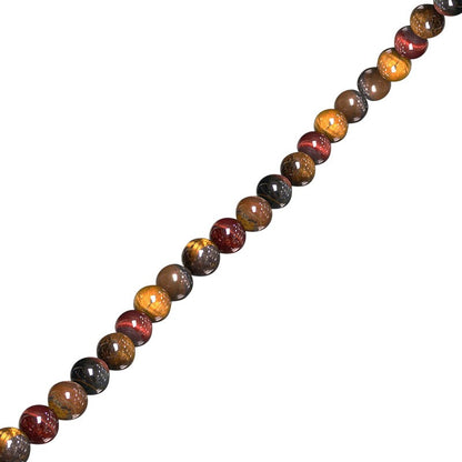 Mix 'd'oeil de tigre, oeil de taureau et oeil de faucon'. Perles rondes de 4, 6, 8 ou 10 mm. Vendu en fil de perle 38/39 cm, en bracelet de 17 à 21cm, en collier de 45 ou sautoir de 60cm. Qualité AA à AAA, parfait !