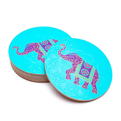 Sélection de dessous de verres, ensemble de 6 pièces avec de jolis motifs : Bouddha, éléphant, fleur de vie, mandala... 9 modèles aux choix, parfait !