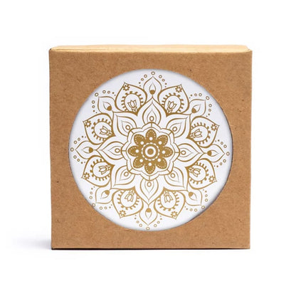 Sélection de dessous de verres, ensemble de 6 pièces avec de jolis motifs : Bouddha, éléphant, fleur de vie, mandala... 9 modèles aux choix, parfait !