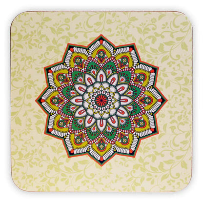 Sélection de dessous de verres, ensemble de 6 pièces avec de jolis motifs : Bouddha, éléphant, fleur de vie, mandala... 9 modèles aux choix, parfait !