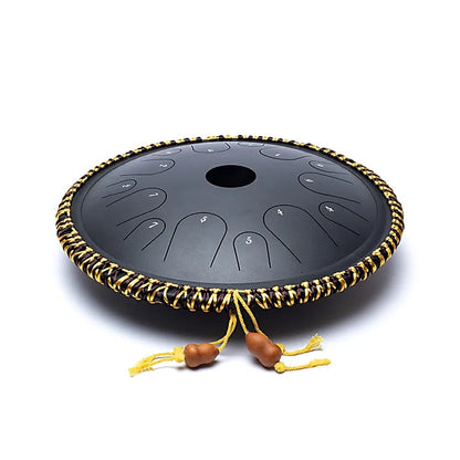 Handpan/ tambour percussion à 14 languettes/ 14 notes, 36 cm, fait en acier. 2 couleurs au choix : violet ou noir !