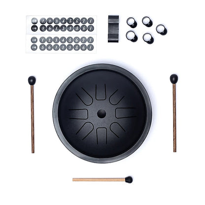 Handpan/ tambour percussion de voyage,  8 notes en D/ Ré majeure, 26 cm - 630 grammes. Fabriqué en acier de haute qualité !
