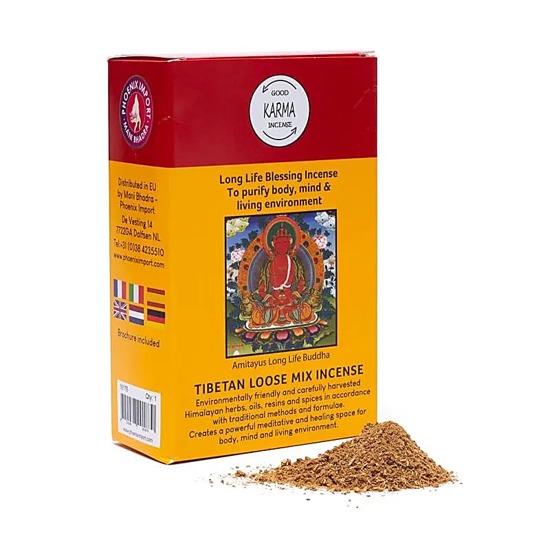 Original 'Gangchen' powder incense, 12 SCENTS TO CHOOSE FROM! 130 to 140 gram box, prepared by monks in the Himalayan region according to a traditional recipe. 100% natural ingredients!