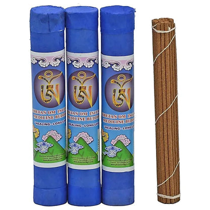 Encens de chez 'OM Tibétain', 4 parfums au choix. Bâton de 20 cm, Boite de 35g. (30 par boites). Produits conformément aux principes  tantrique Kavavira, qui traite de manière détaillée des plantes médicinales !