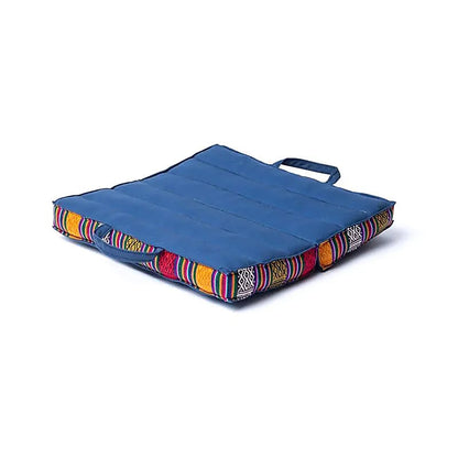 Meditation cushion folds for a convenient travel size. Made with love and care, this meditation cushion is not only very comfortable, but also a commitment to sustainability. 43x43x3.5 centimeters / 1230 grams