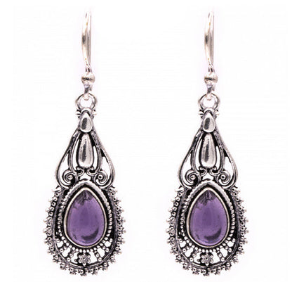 Boucles d'oreilles en Améthyste, qualité A à AA. Vendu en finition Argent, laiton ton Argent + options pour des choix de montures, parfait !