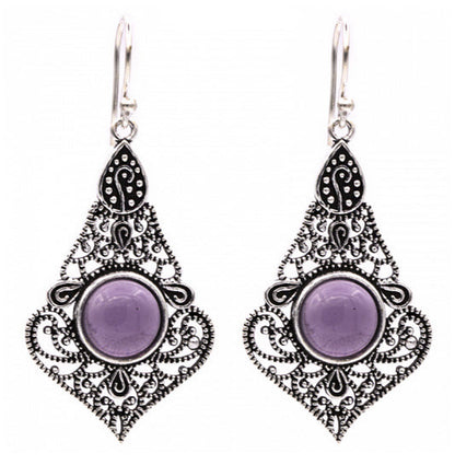 Boucles d'oreilles en Améthyste, qualité A à AA. Vendu en finition Argent, laiton ton Argent + options pour des choix de montures, parfait !