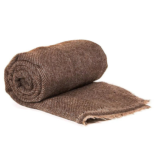 Châle 100% en laine de yak, 210x70 centimètres de longueur - 160 grammes. Couleur naturelle, fil non teint ! Léger, doux, chaud et confortable ! Parfait pour la Méditation, surtout en hivers !