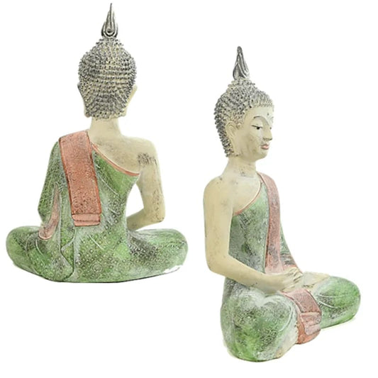 XL-sized Buddha from Thailand, a beautiful pastel-colored plaster statuette. 43 centimeters tall - 1208 grams.