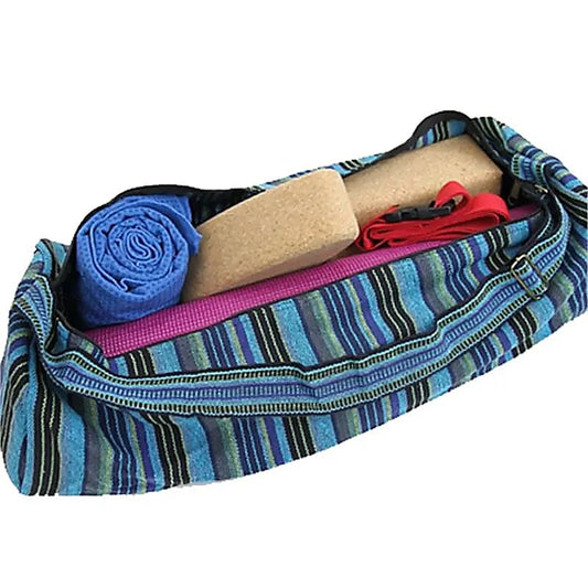 Yoga bag made of sturdy cotton with a zipper so your mat slides in easily. The bag is large enough for two mats! 67x24 centimeters - 0.360 kilograms.