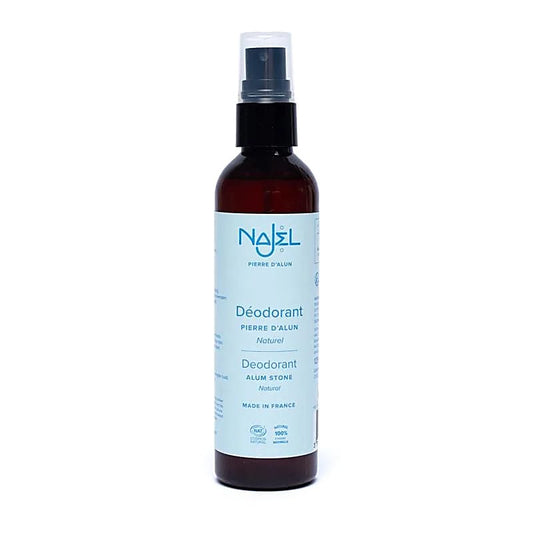 Pierre d'alun (Alun de potassium), en bloc de 100 grammes ou en spray de 155 gr. Déodorant naturel, pour lutter efficacement contre les odeurs corporelles indésirables.  Hypoallergénique, peut être utilisé au quotidien, parfait comme après rasage !