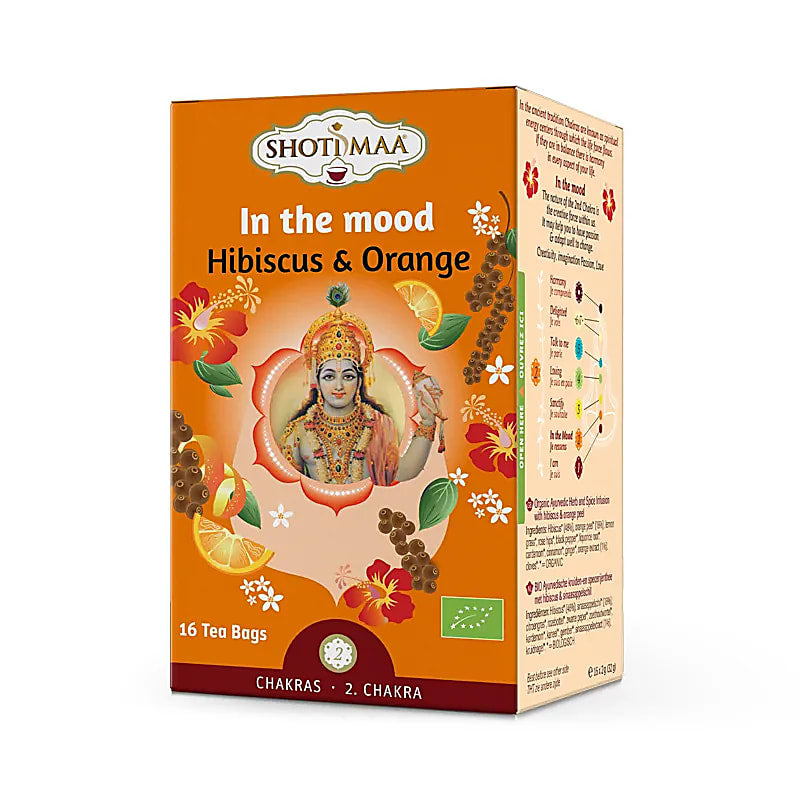 Organic infusion and tea from 'Shoti Maa', Ayurvedic tea with spices. 7 flavors to choose from, 32 grams / 16 tea bags per box. Proven quality! 