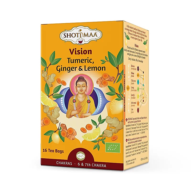Organic infusion and tea from 'Shoti Maa', Ayurvedic tea with spices. 7 flavors to choose from, 32 grams / 16 tea bags per box. Proven quality! 