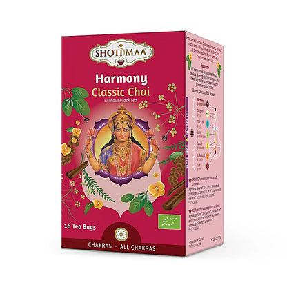 Organic infusion and tea from 'Shoti Maa', Ayurvedic tea with spices. 7 flavors to choose from, 32 grams / 16 tea bags per box. Proven quality! 