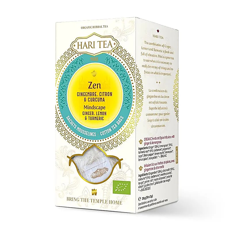 Infusion et Thé Bio. de chez 'Hari Tea', mélangé conformément à l'Ayurveda, boîte de 10 sachets ! 12 parfums au choix !