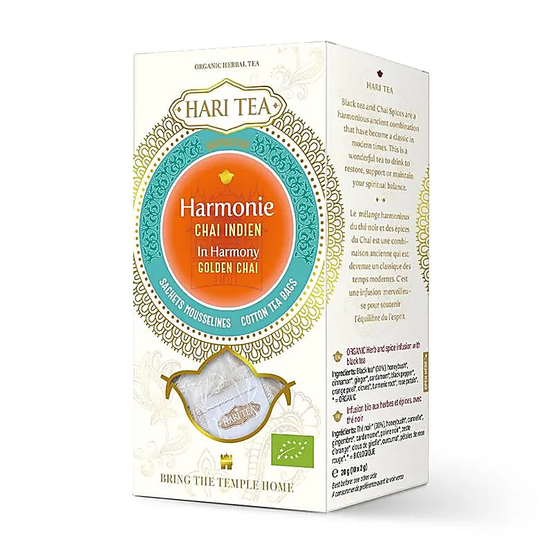 Infusion et Thé Bio. de chez 'Hari Tea', mélangé conformément à l'Ayurveda, boîte de 10 sachets ! 12 parfums au choix !