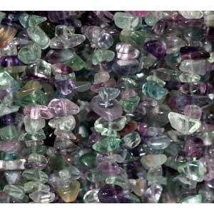 Fluorite multicolore, bracelet de 17 à 21 cm ou en collier de 42 cm ou sautoir de 85 cm. Perle de type 'baroque/ chips' de 4/7 millimètres, montées sur fil élastique ou fil d'acier de haute résistance !
