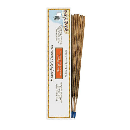 'Marco Polo's Treasures' Incense by 'Fiore d'Oriente' 100% natural, 18 fragrances to choose from! 10 sticks of 23 cm per box. Burn time 60 to 80 minutes. A centuries-old experience, perfect quality!