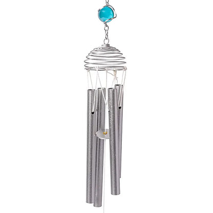 Carillon décoratif 'Ange' de couleur bleue, fait en verre avec des tubes métalliques suspendus ! 74 centimètres de long x 20 - 200 grammes. Très beau design, parfait !