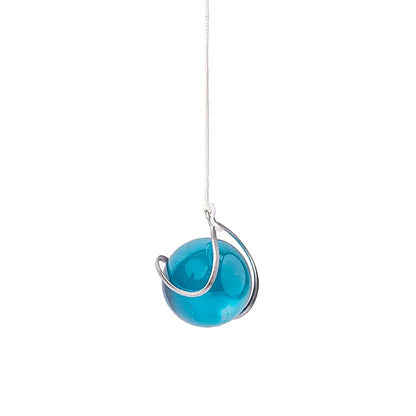 Carillon décoratif 'Ange' de couleur bleue, fait en verre avec des tubes métalliques suspendus ! 74 centimètres de long x 20 - 200 grammes. Très beau design, parfait !