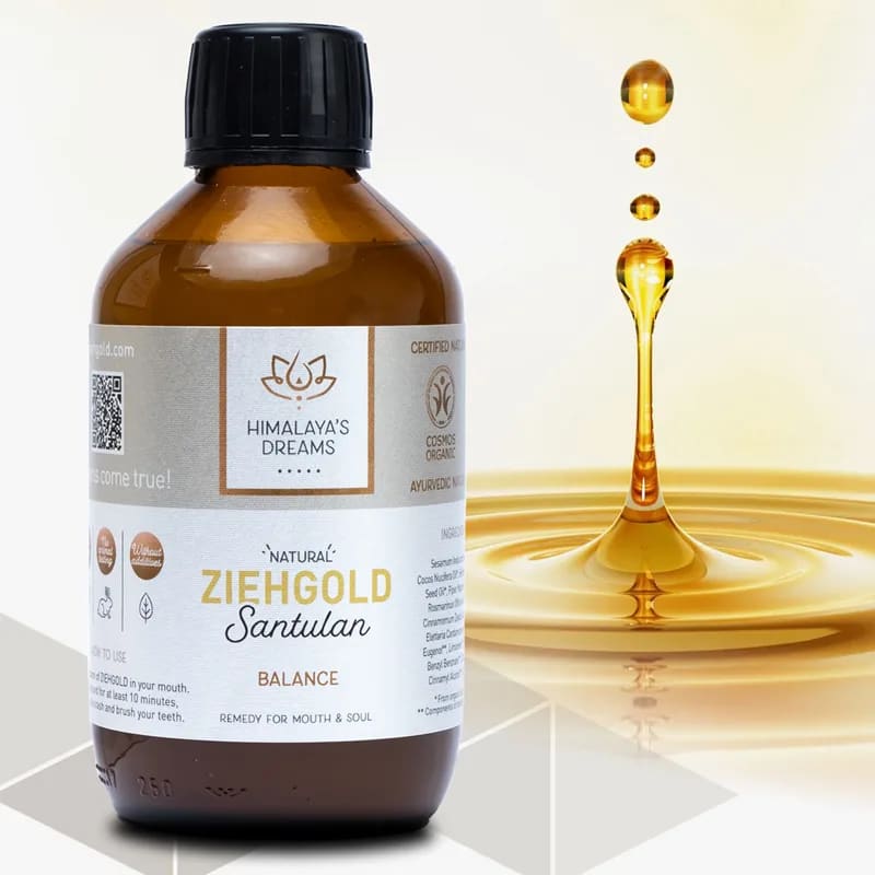 Sélection de 2 huiles Ayurvédique de chez 'Himalaya's Dreams' : Ziehgold 'Shakti' est tonifiante et régénérante et Ziehgold 'Santulan', apaise et renforce spécifiquement les gencives et la muqueuse buccale ! Très efficasse !