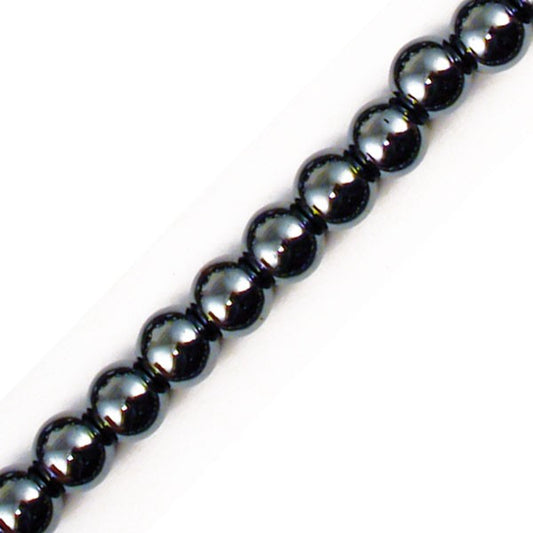 Hématite 'magnétique', perles rondes de 4, 6 ou 8 mm. Vendu en bracelet de 17 à 21 cm ou en collier de 45. Qualité AA à AAA, superbes perles, belle pureté, parfait !