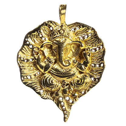 Pendentif du dieu hindou Ganesh (ou Ganesha, Ganapati), également connu sous le nom de Dieu éléphant, le seigneur qui offre bonne chance, prospérité et succès. 4,5 centimètres - 8 grammes / vendu avec cordon réglable en cuir noir !