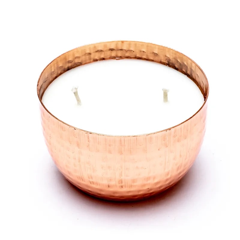 Bougie parfumée Ayurvédique, 6x9 cm - 20H de combustion. Kapha Sauge et menthe - nettoyant et rechargeant Beurre de coco et cire de soja Moins de fumée et de suie grâce à la mèche en coton Aux huiles essentielles naturelles