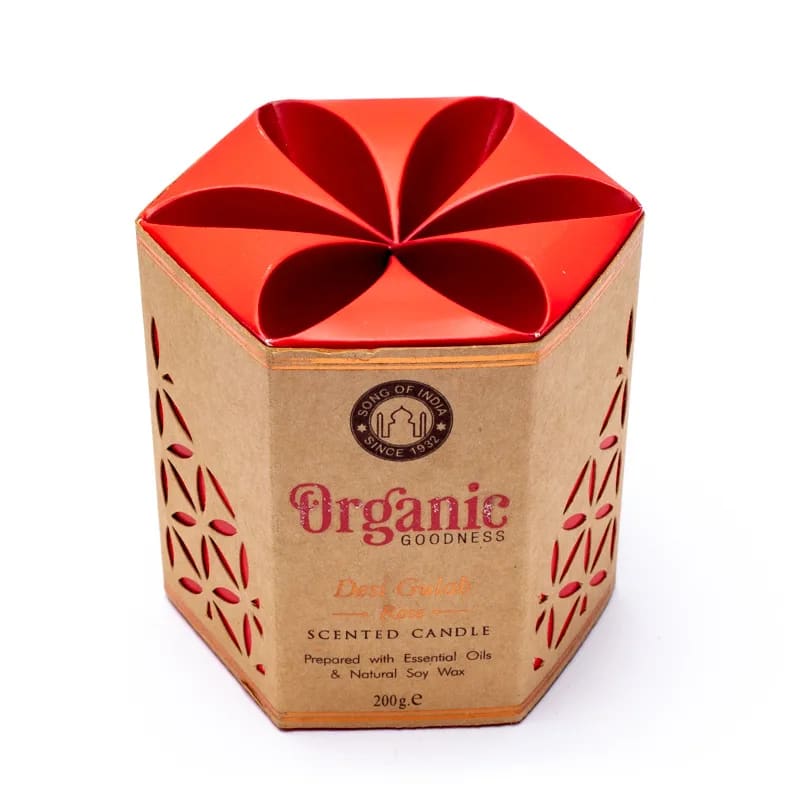 Bougie de chez 'Goodness', en cire de soja naturelle avec mèche en coton sans plomb. 4 Parfums au choix ! Dimensions : 10 x 9 cm - 200gr. +/- 55H de combustion.