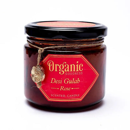 Bougie de chez 'Goodness', en cire de soja naturelle avec mèche en coton sans plomb. 4 Parfums au choix ! Dimensions : 10 x 9 cm - 200gr. +/- 55H de combustion.
