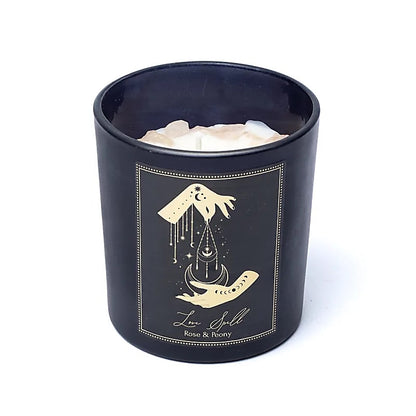 Bougies 'd'intentions' aux huiles essentielles et avec *** pierres précieuses *** de chez 'Song of India'. 20 ou 80H de combustion ! Lorsque la bougie brûle, les pierres précieuses coulent avec la cire, une fois terminée, vous conserver les pierres !