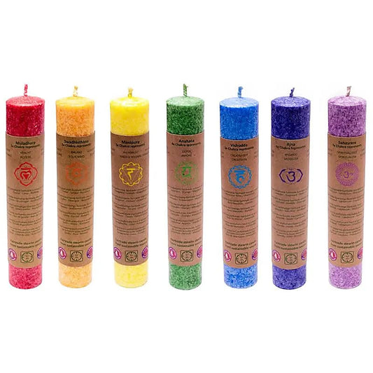 Bougies coniques parfumées en stéarine 100% végétale, 20x3.7 centimètres - Durée de combustion : 12-14 heures . Parfumés aux huiles essentielles !