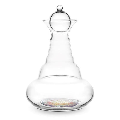 Carafe 'Alladin' de chez 'Nature's design' de 1300 millitres, avec le symbole de la fleur de vie gravé ! 5 finitions : basic, blanche, multicolore, Or ou Platine ! Verre sans plomb et soufflé à la bouche !