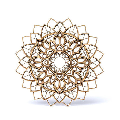 Plaque de rechargement/ décoration murale, en bois de 25 centimètres x 9 millimètres d'épaisseur, ornées du motif délicat d'un mandala. Chaque plaque est soigneusement conçue pour allier esthétisme et fonctionnalité !