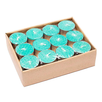 Bougies chauffe-plat parfumées à la cire 80% végétale et 20% huile de coco. Pack de 24 bougies, 3,8x2 centimètres - Temps de combustion: 5 à 6 heures !