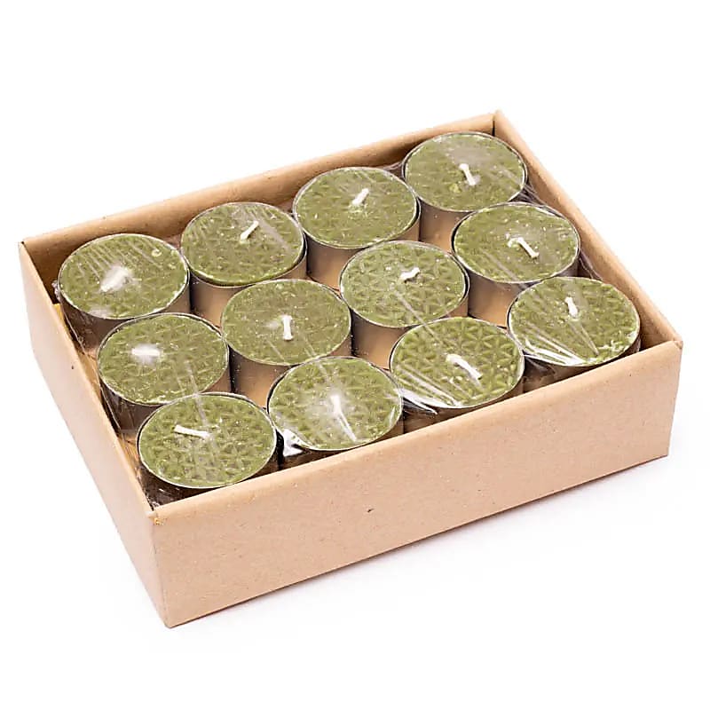 Bougies chauffe-plat parfumées à la cire 80% végétale et 20% huile de coco. Pack de 24 bougies, 3,8x2 centimètres - Temps de combustion: 5 à 6 heures !