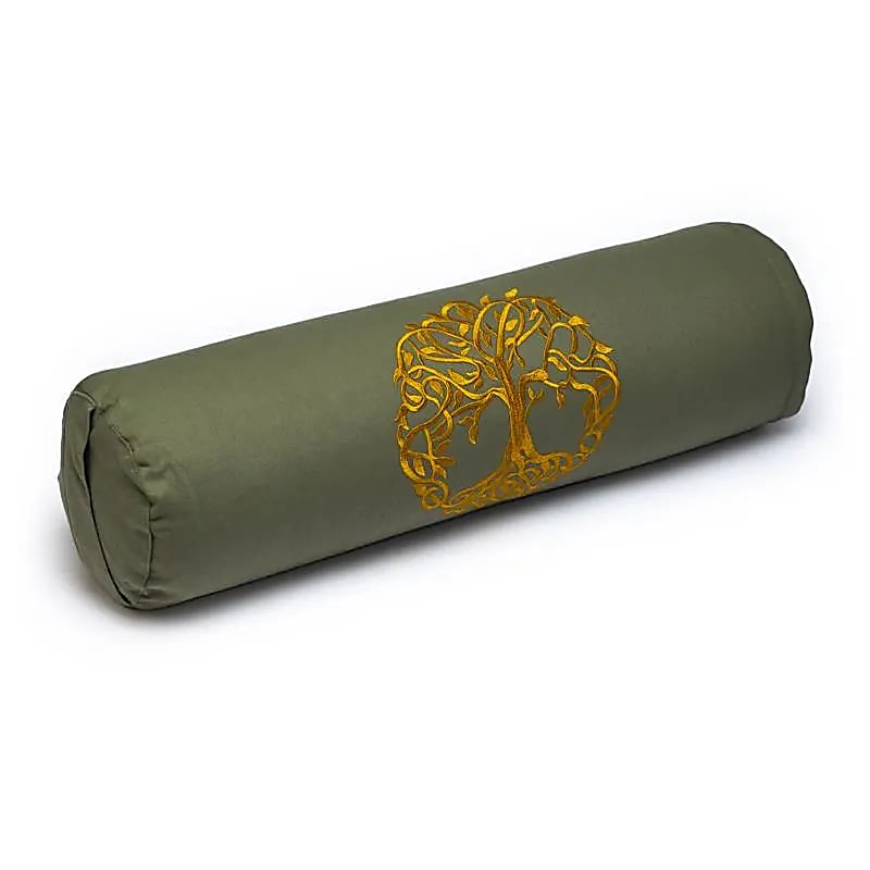 Coussin/ Bolster/ Traversin de Yoga ou Méditation en coton, de 60 centimètres de longueur x 16 de diamètre - 2,365 kilogrammes. Housses extérieures en coton ! Les housses intérieures sont remplis de graines de Sarrasin !