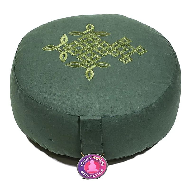 Coussin de Méditation ou de Yoga avec motif de l'Arbre de vie. Taille 33 centimètres de diamètre x 13 centimètres de hauteur. 2300 grammes. De chez Yogi & Yogini, fait en Inde !