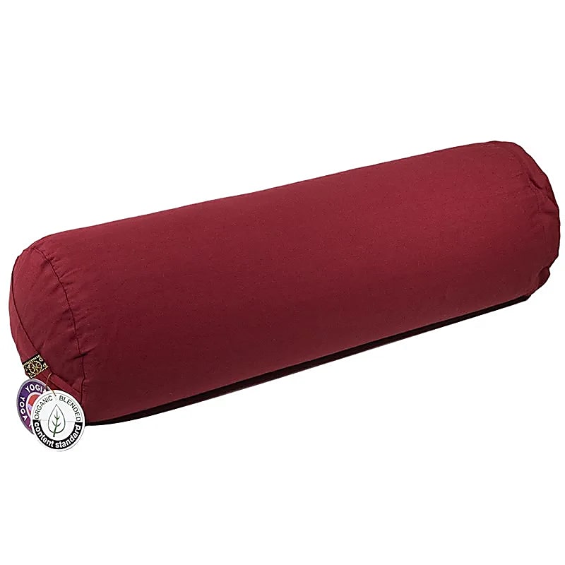 Coussin/ Bolster/ Traversin de Yoga ou Méditation en coton avec le motif du Lotus, de 60 centimètres de longueur x 16 de diamètre - 2,365 kilogrammes. Housse extérieure en coton ! La housse intérieure est remplis de graines de Sarrasin !