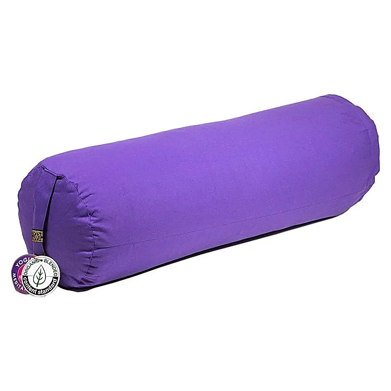 Coussin/ Bolster/ Traversin de Yoga ou Méditation en coton avec le motif du Lotus, de 60 centimètres de longueur x 16 de diamètre - 2,365 kilogrammes. Housse extérieure en coton ! La housse intérieure est remplis de graines de Sarrasin !