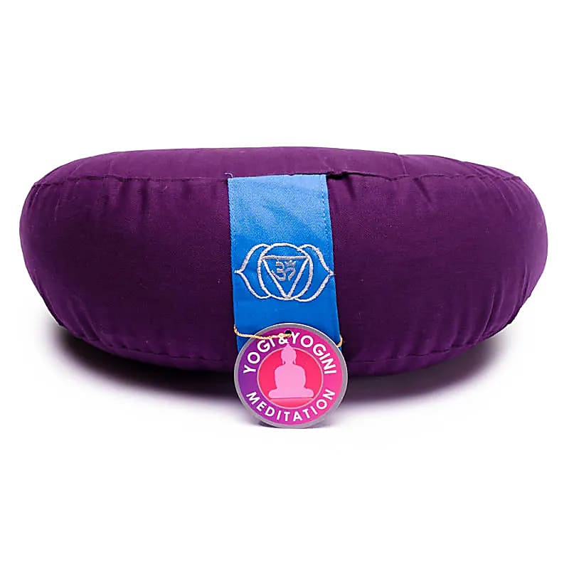 Half-moon yoga or meditation cushions, 33cm in diameter x 13cm in height. Cotton outer covers in the colors of the chakras! The inner covers are filled with buckwheat seeds!