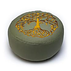 Sélection de coussins de Méditation/ Yoga, en coton biologique (OCS). 33 centimètres de diamètre x 17 centimètres de hauteur. 2100 grammes. De chez Yogi & Yogini, fait en Inde !