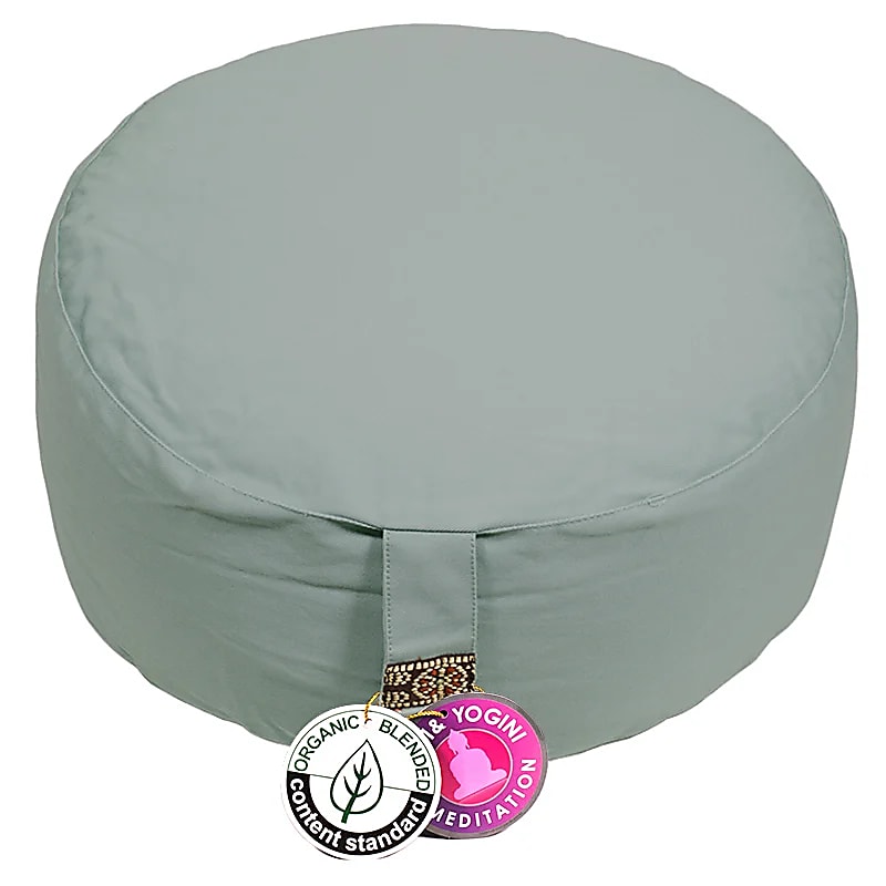 Coussin de Méditation/ Yoga, en coton biologique (OCS). 33 centimètres de diamètre x 17 centimètres de hauteur. 2300 grammes. De chez Yogi & Yogini, fait en Inde !