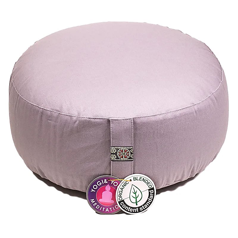 Coussin de Méditation/ Yoga, en coton biologique (OCS). 33 centimètres de diamètre x 17 centimètres de hauteur. 2300 grammes. De chez Yogi & Yogini, fait en Inde !