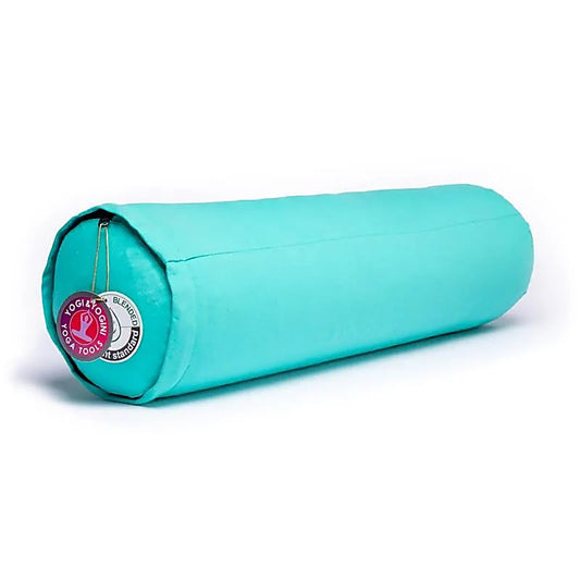 Coussin/ Bolster/ Traversin de Yoga ou Méditation en coton avec le motif du Lotus, de 60 centimètres de longueur x 16 de diamètre - 2,365 kilogrammes. Housse extérieure en coton ! La housse intérieure est remplis de graines de Sarrasin !