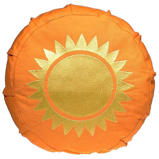 Meditation/Yoga cushion for travel or for children. 26 centimeters in diameter x 21 x 11 centimeters in height. 850 grams. From Yogi &amp; Yogini, made in India!