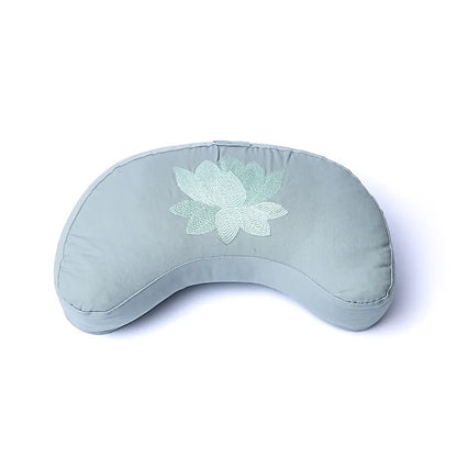 Coussin 'demi-lune' de Yoga ou Méditation en coton, de 37cm x 17 x 13 de hauteur - 1,100 kilogrammes. Housses extérieures en coton ! Les housses intérieures sont remplis de graines de Sarrasin !