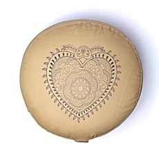 Coussin de Méditation/ Yoga, en coton biologique (OCS). 33 centimètres de diamètre x 17 centimètres de hauteur. 2100 grammes. De chez Yogi & Yogini, fait en Inde !