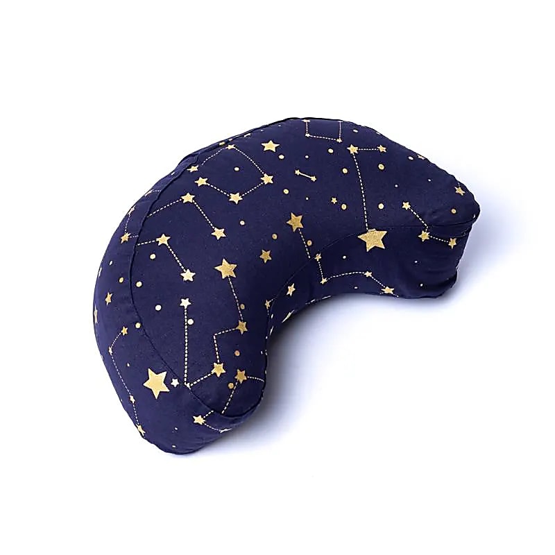 Coussin 'demi-lune' de Yoga ou Méditation en coton, de 37cm x 17 x 13 de hauteur - 1,100 kilogrammes. Housses extérieures en coton ! Les housses intérieures sont remplis de graines de Sarrasin !